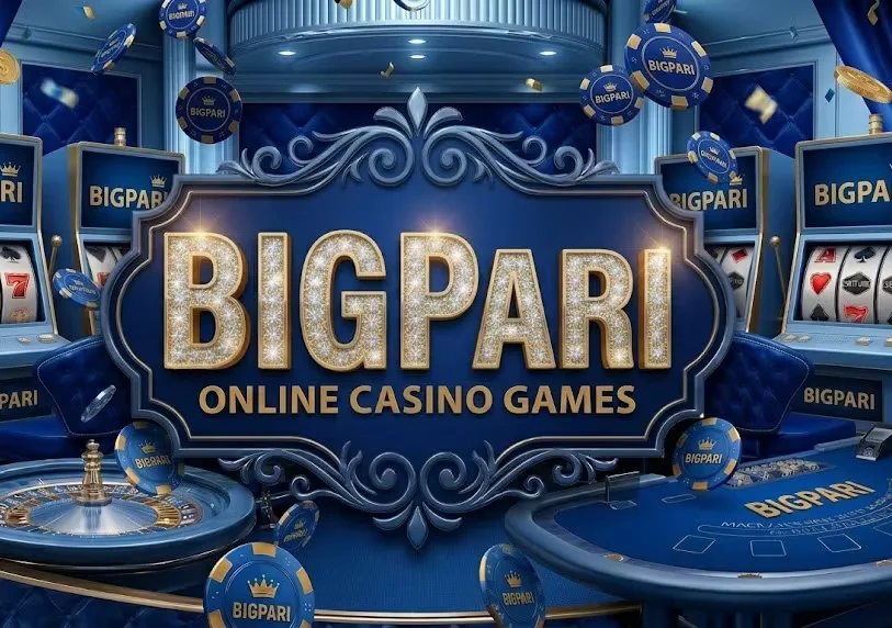 A victorious player showered in golden coins beside a glowing fortune wheel — representing the luxury of BIGPARI.